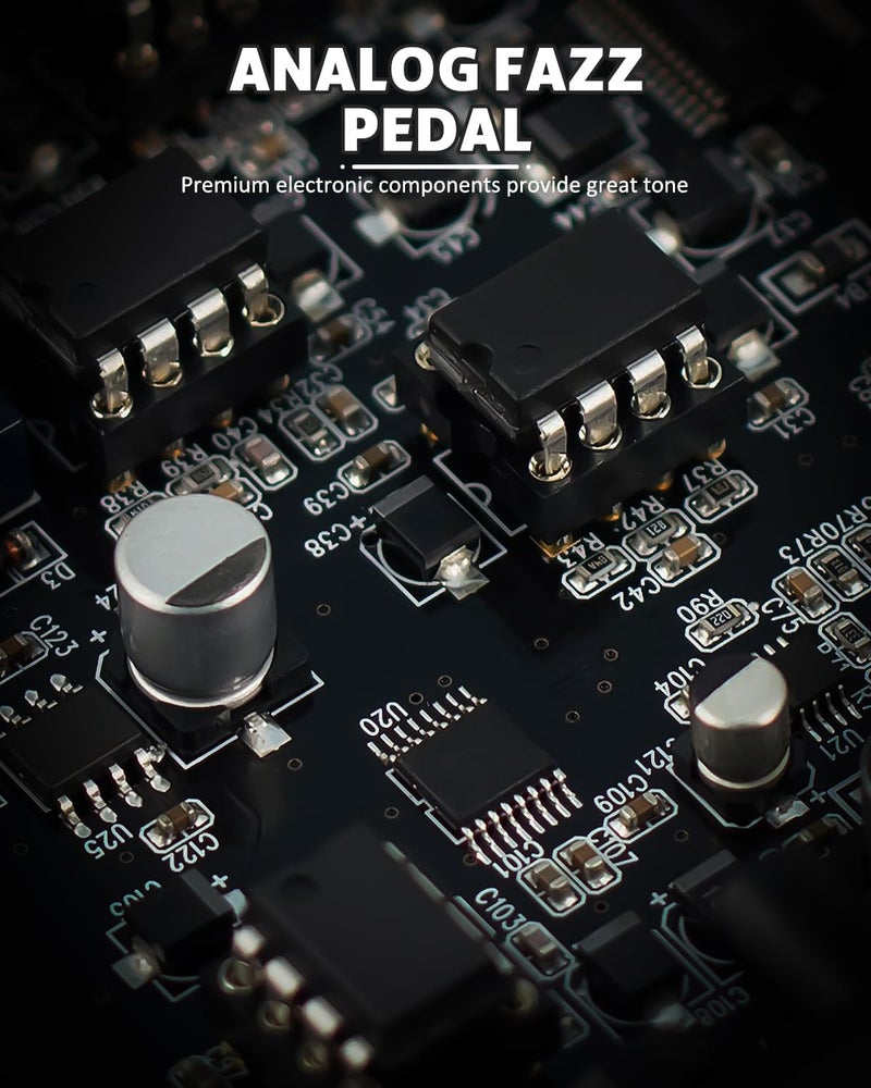 STRICH Jimi Fuzz Guitar Pedal, Compact Electric Guitar Mini Fuzz, Classic Sound, Adjustable Vol/Tone/Gain Controls, True Bypass for Electric Guitar, Orange - Image 2